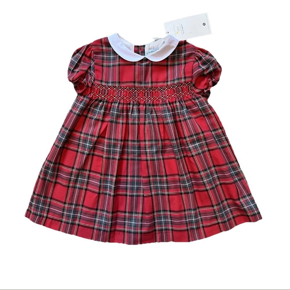 Tutto Piccolo Smocked Plaid Dress Red Girl’s 24 Months 2T Collared Holiday Party